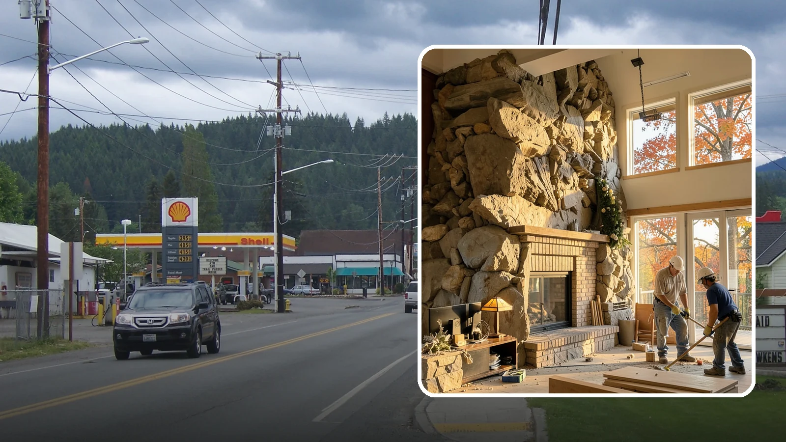 Two-Story Fireplace Construction in Granite Falls, Snohomish County, WA - Dramatic floor-to-ceiling fireplaces engineered for great rooms and vaulted spaces.