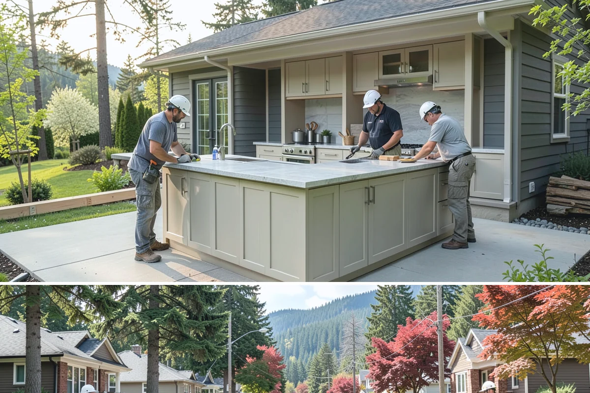 Two-Story Fireplace Construction in Hunts Point, King County, WA - This is a larger interior build best scheduled with lead time, often started in the drier months to align with the overall...