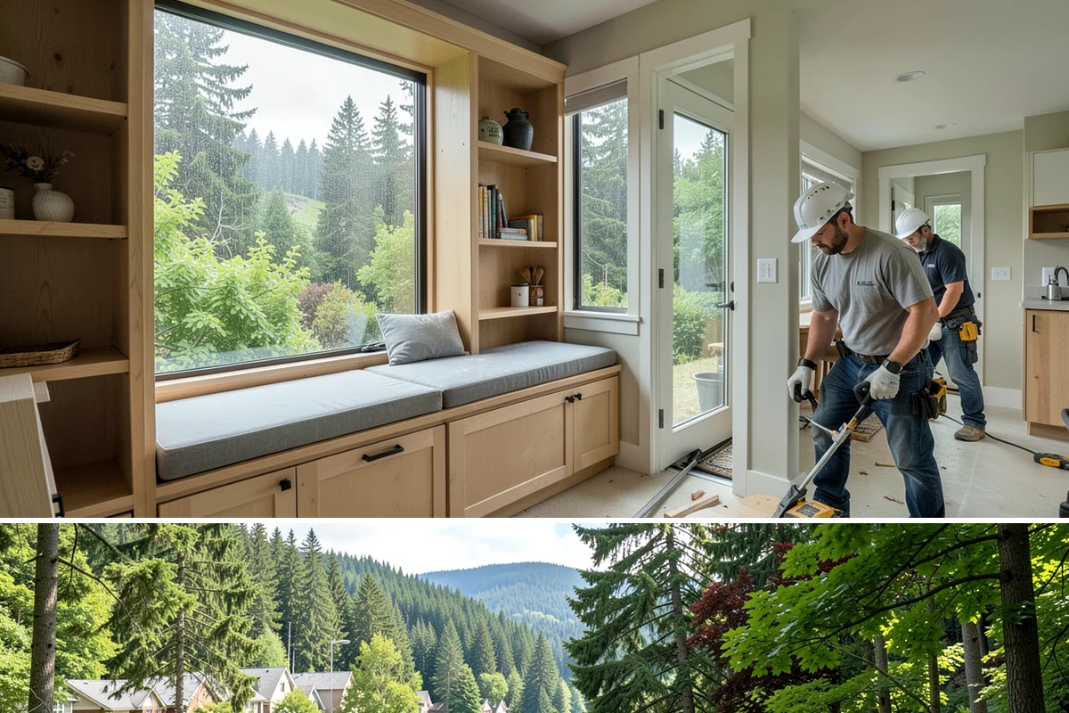 Two-Story Fireplace Construction in Lake Forest Park, King County, WA - This is a larger interior build best scheduled with lead time, often started in the drier months to align with the overall...