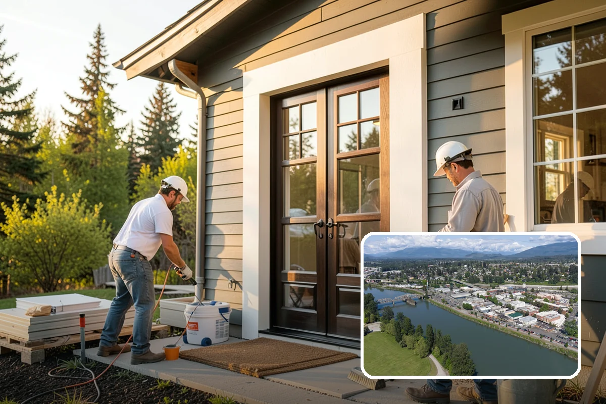 Two-Story Fireplace Construction in Mount Vernon, Skagit County, WA - Commanding focal point for vaulted great rooms