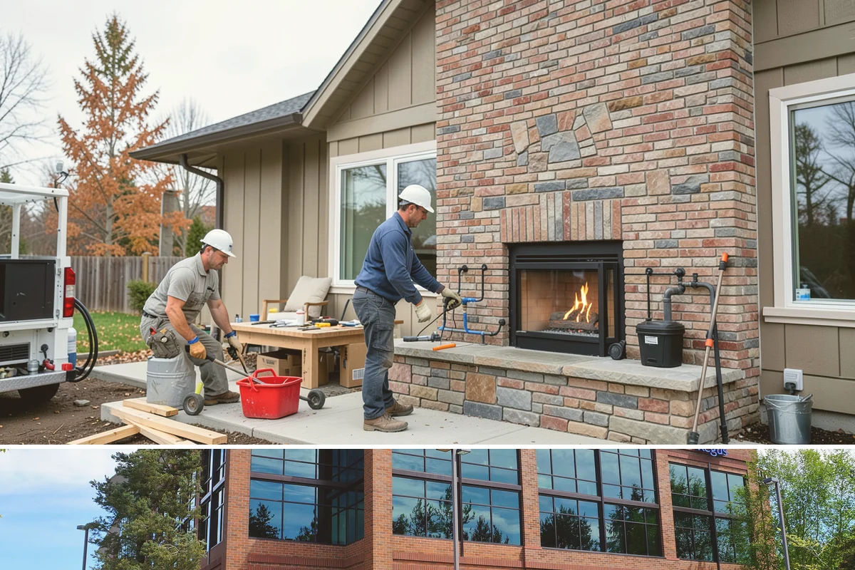 Two-Story Fireplace Construction in Mountlake Terrace, Snohomish County, WA - This is a larger interior build best scheduled with lead time, often started in the drier months to align with the overall...
