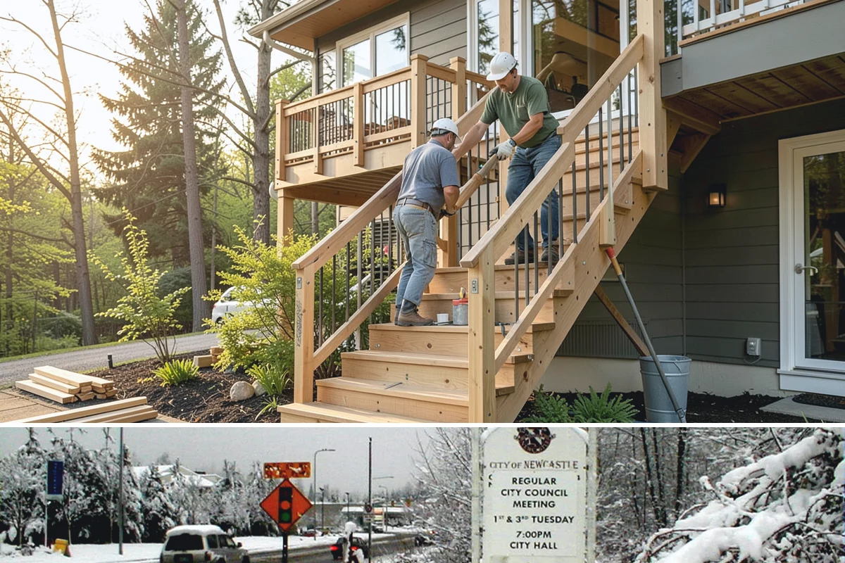 Two-Story Fireplace Construction in Newcastle, King County, WA - This is a larger interior build best scheduled with lead time, often started in the drier months to align with the overall...