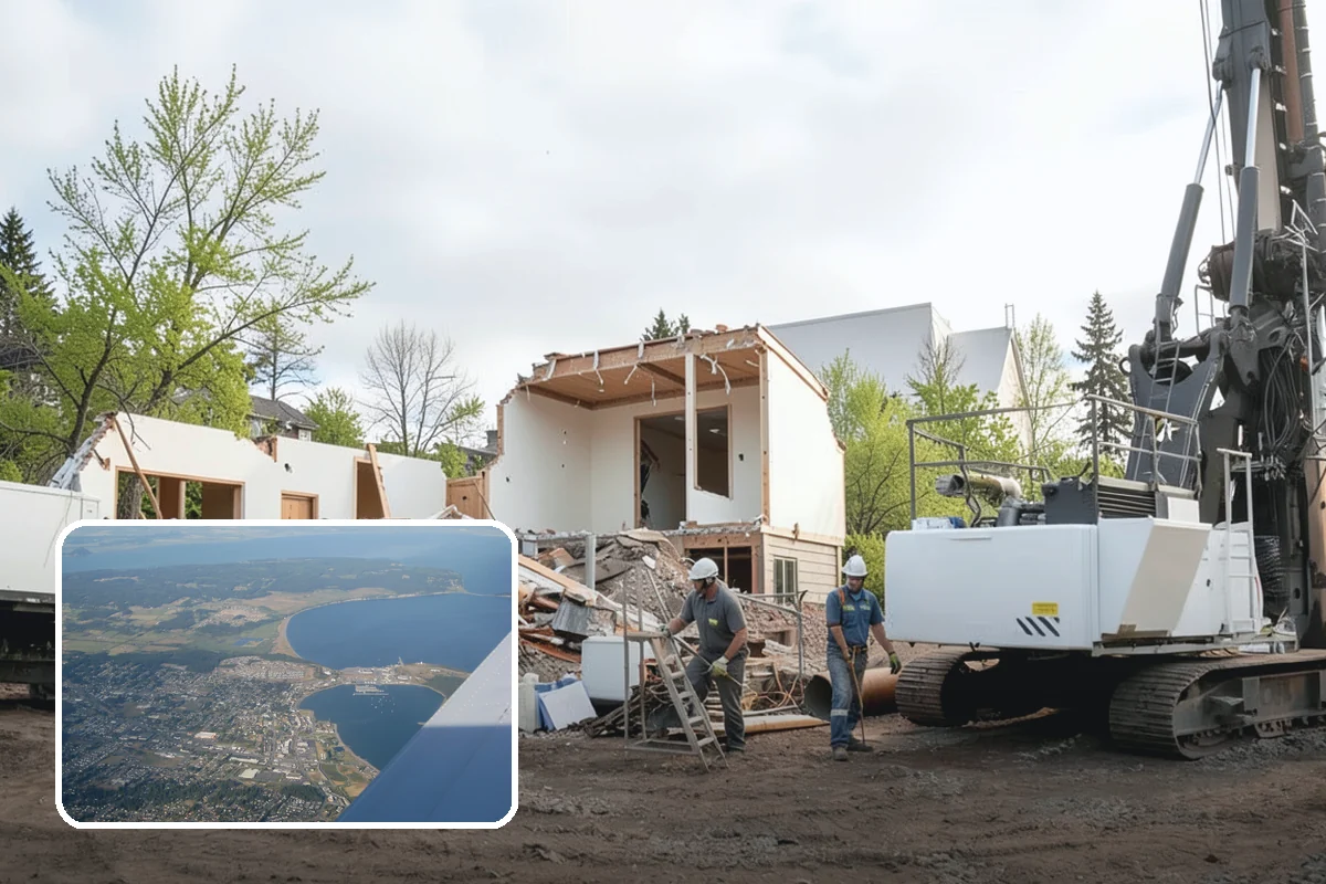 Two-Story Fireplace Construction in Oak Harbor, Island County, WA - Commanding focal point for vaulted great rooms