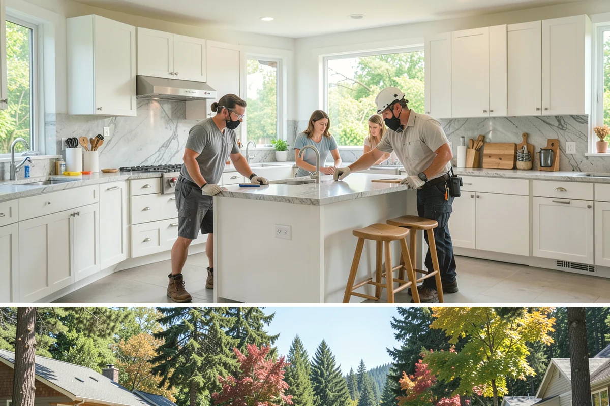 Two-Story Fireplace Construction in Orting, Pierce County, WA - This is a larger interior build best scheduled with lead time, often started in the drier months to align with the overall...