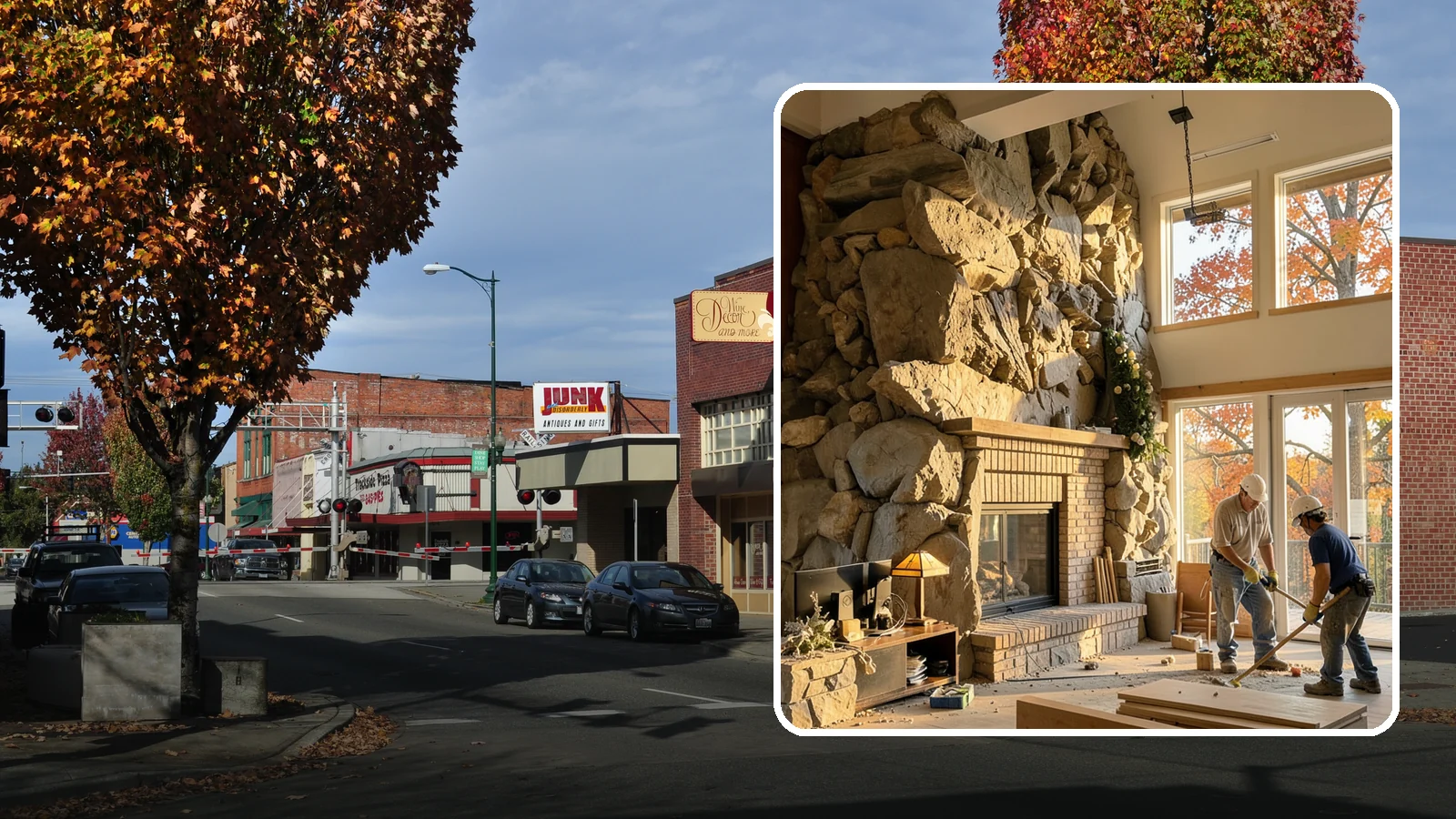 Two-Story Fireplace Construction in Puyallup, Pierce County, WA - Dramatic floor-to-ceiling fireplaces engineered for great rooms and vaulted spaces.