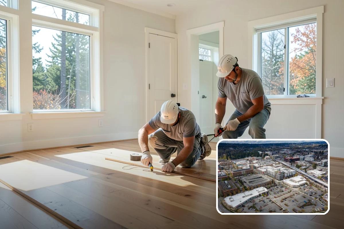 Two-Story Fireplace Construction in Redmond, King County, WA - Commanding focal point for vaulted great rooms
