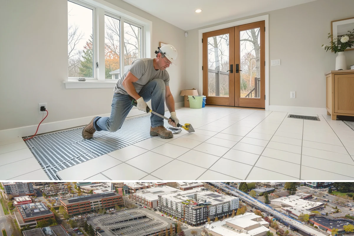 Two-Story Fireplace Construction in Redmond, King County, WA - This is a larger interior build best scheduled with lead time, often started in the drier months to align with the overall...