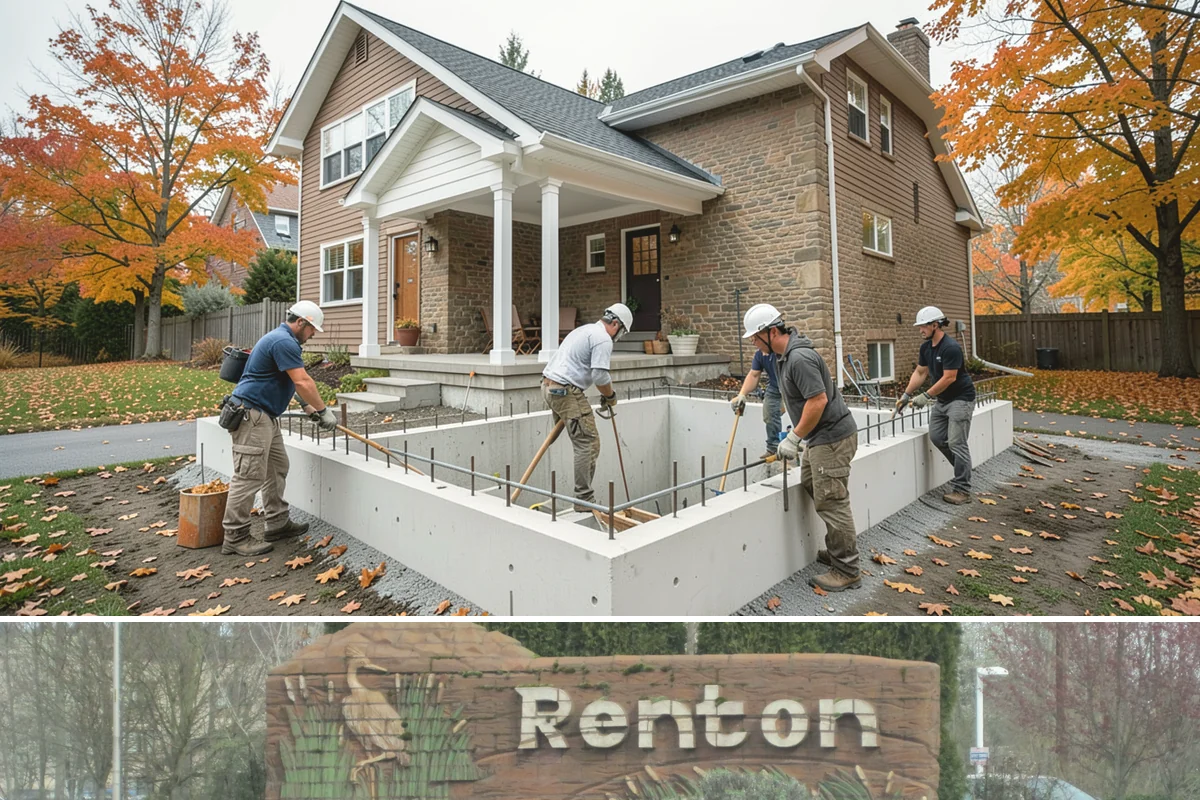 Two-Story Fireplace Construction in Renton, King County, WA - This is a larger interior build best scheduled with lead time, often started in the drier months to align with the overall...
