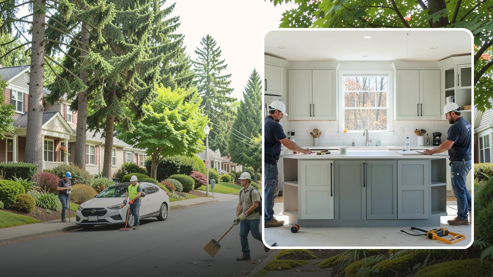 Two-Tone Cabinet Installation in Beaux Arts Village, King County, WA - Installing cabinetry in two coordinated colors or finishes to create depth and visual interest.