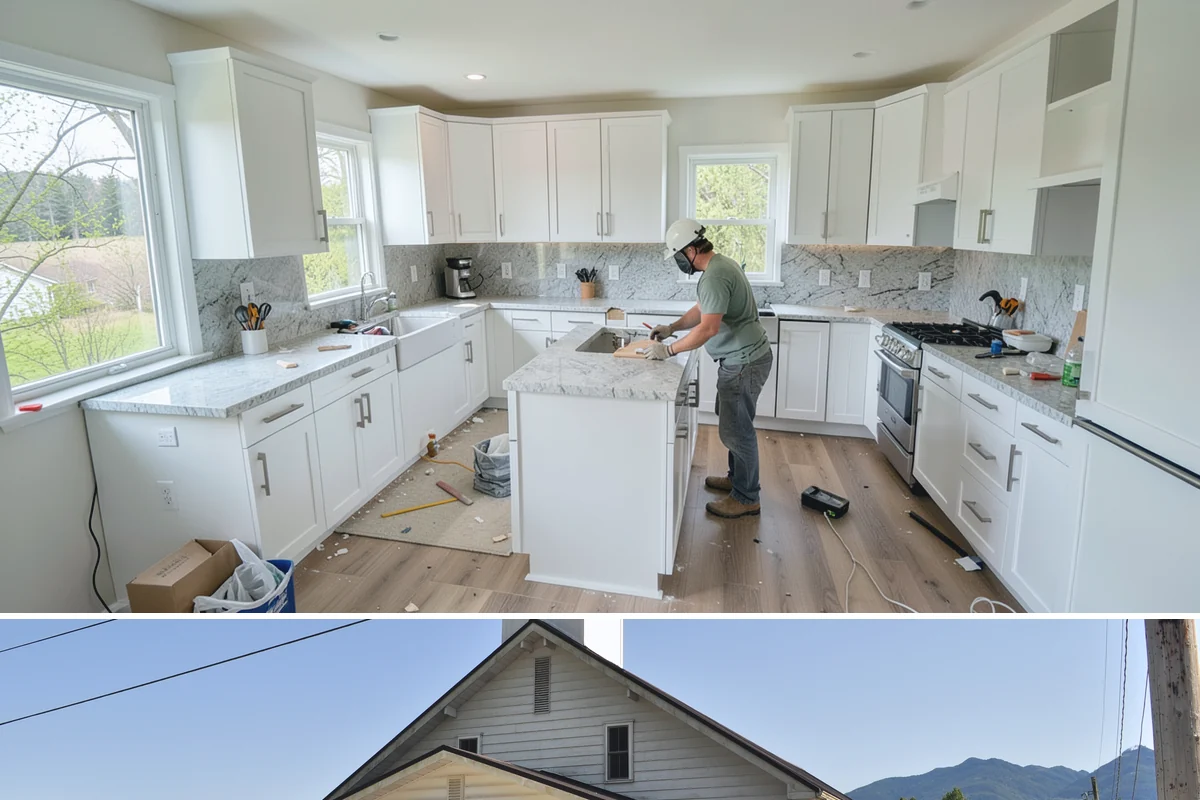 Two-Tone Cabinet Installation in Concrete, Skagit County, WA - Two-tone installation fits any season and readies a stylish kitchen for holiday hosting when done in fall.