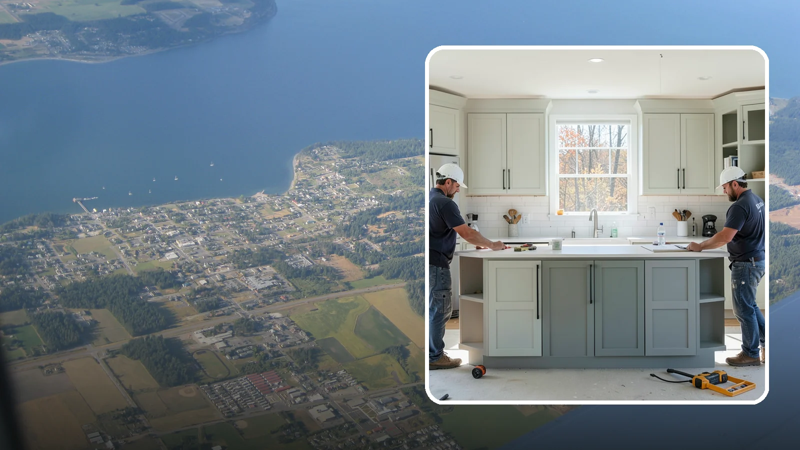 Two-Tone Cabinet Installation in Coupeville, Island County, WA - Installing cabinetry in two coordinated colors or finishes to create depth and visual interest.