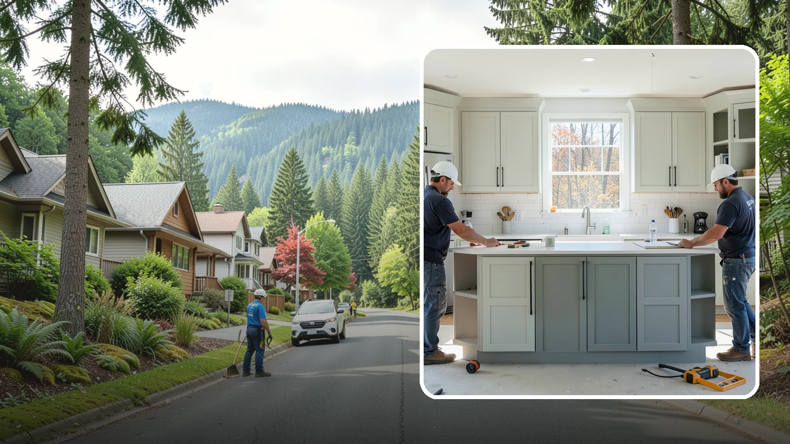 Two-Tone Cabinet Installation in Darrington, Snohomish County, WA - Installing cabinetry in two coordinated colors or finishes to create depth and visual interest.