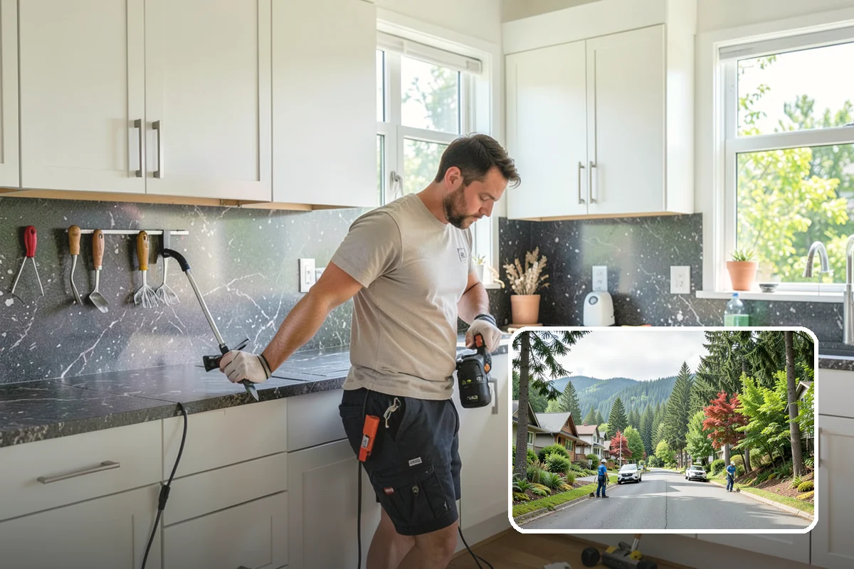 Two-Tone Cabinet Installation in Darrington, Snohomish County, WA - A designer, high-interest look