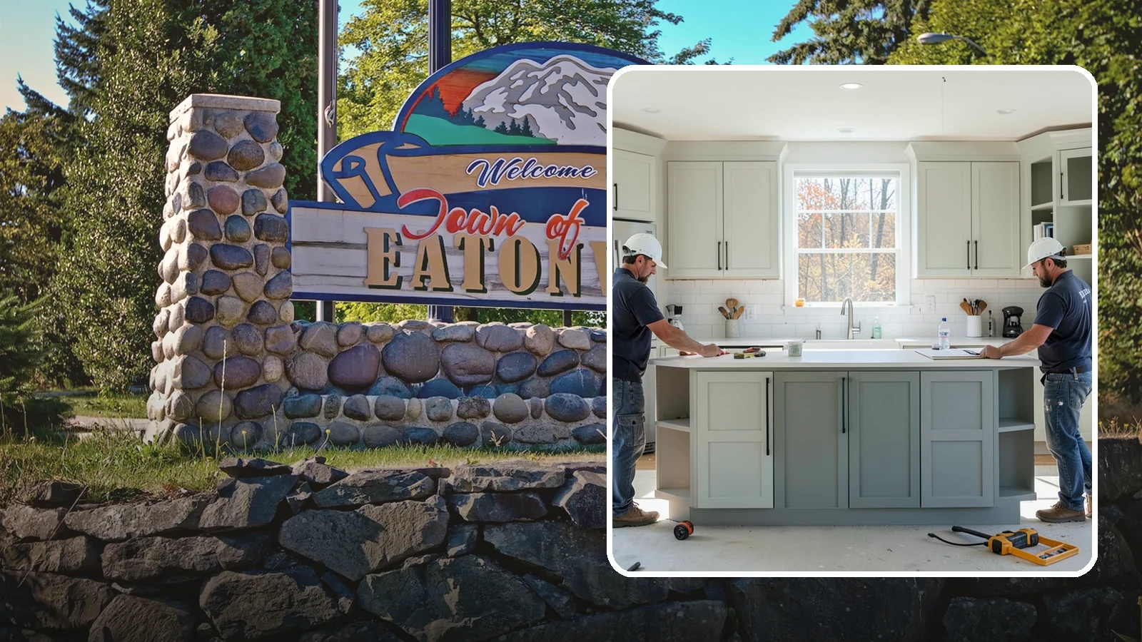 Two-Tone Cabinet Installation in Eatonville, Pierce County, WA - Installing cabinetry in two coordinated colors or finishes to create depth and visual interest.