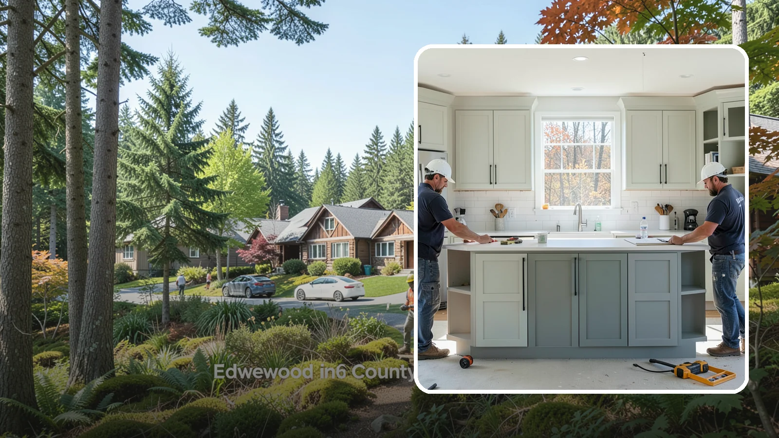 Two-Tone Cabinet Installation in Edgewood, Pierce County, WA - Installing cabinetry in two coordinated colors or finishes to create depth and visual interest.