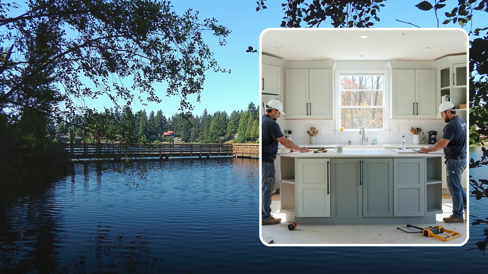 Two-Tone Cabinet Installation in Federal Way, King County, WA - Installing cabinetry in two coordinated colors or finishes to create depth and visual interest.