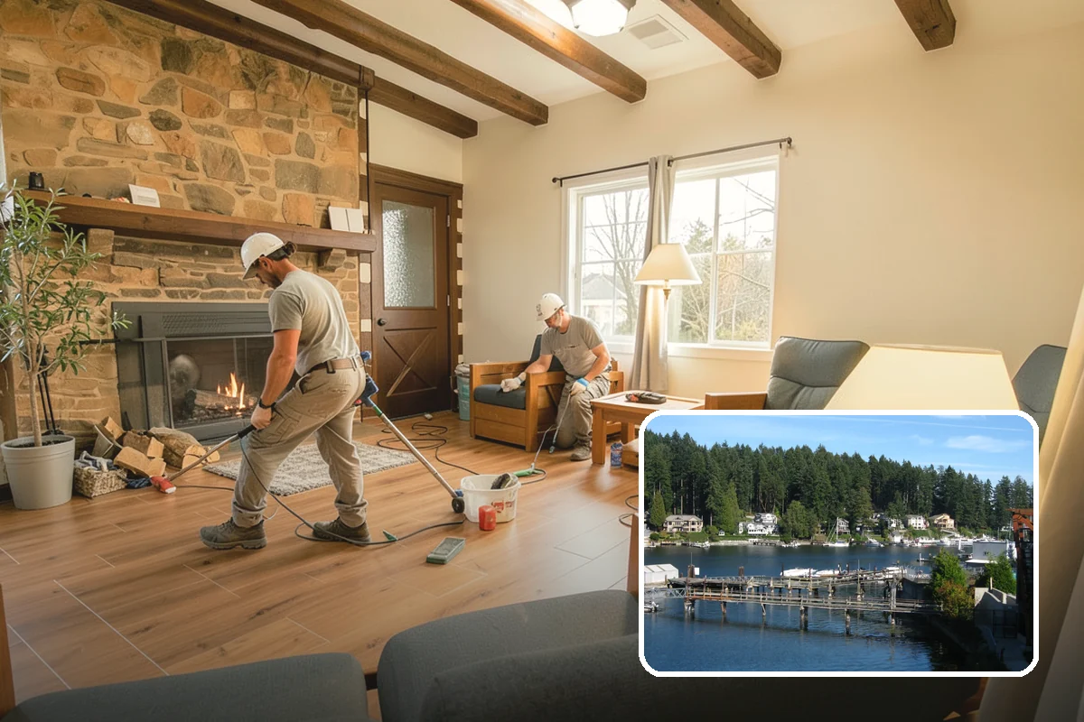 Two-Tone Cabinet Installation in Gig Harbor, Pierce County, WA - A designer, high-interest look