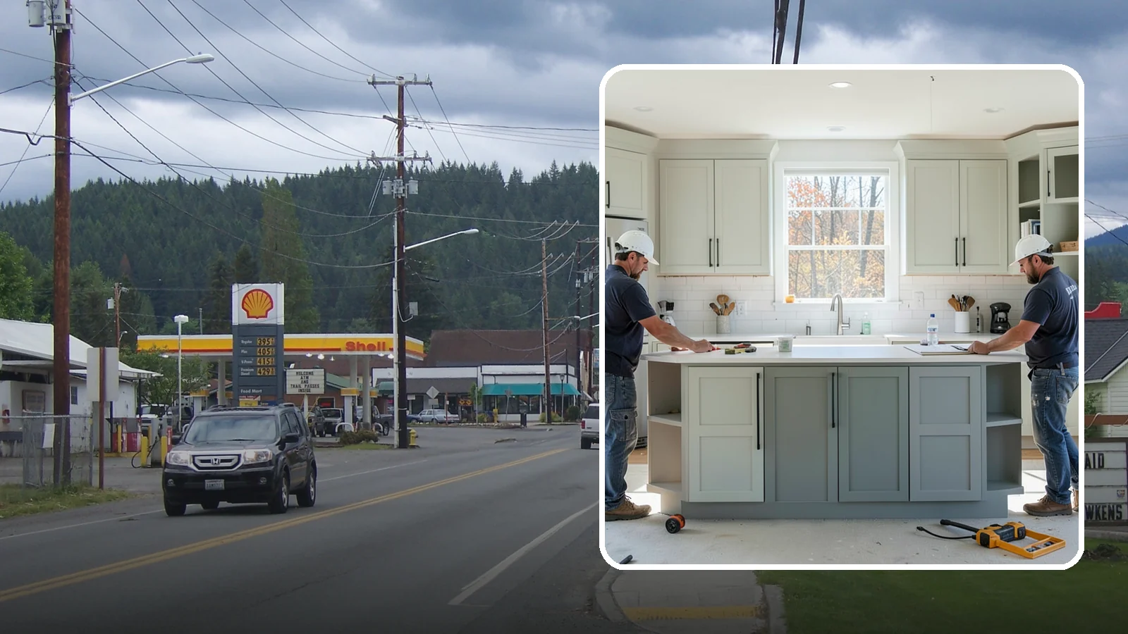 Two-Tone Cabinet Installation in Granite Falls, Snohomish County, WA - Installing cabinetry in two coordinated colors or finishes to create depth and visual interest.