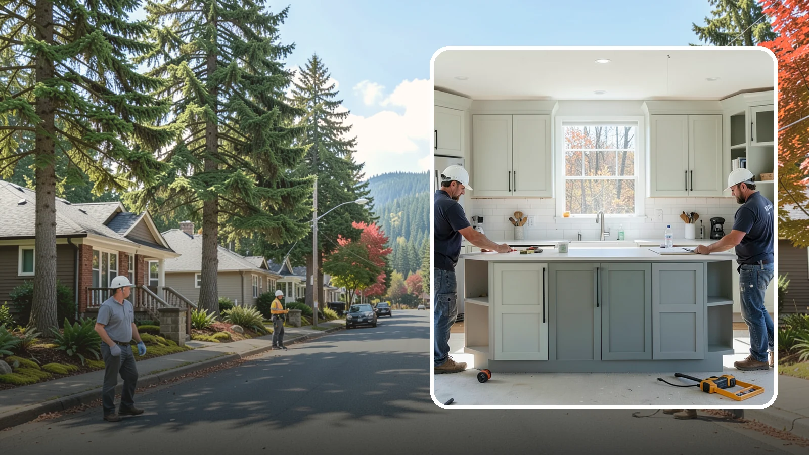 Two-Tone Cabinet Installation in Hunts Point, King County, WA - Installing cabinetry in two coordinated colors or finishes to create depth and visual interest.