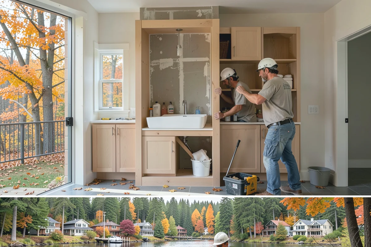 Two-Tone Cabinet Installation in La Conner, Skagit County, WA - Two-tone installation fits any season and readies a stylish kitchen for holiday hosting when done in fall.