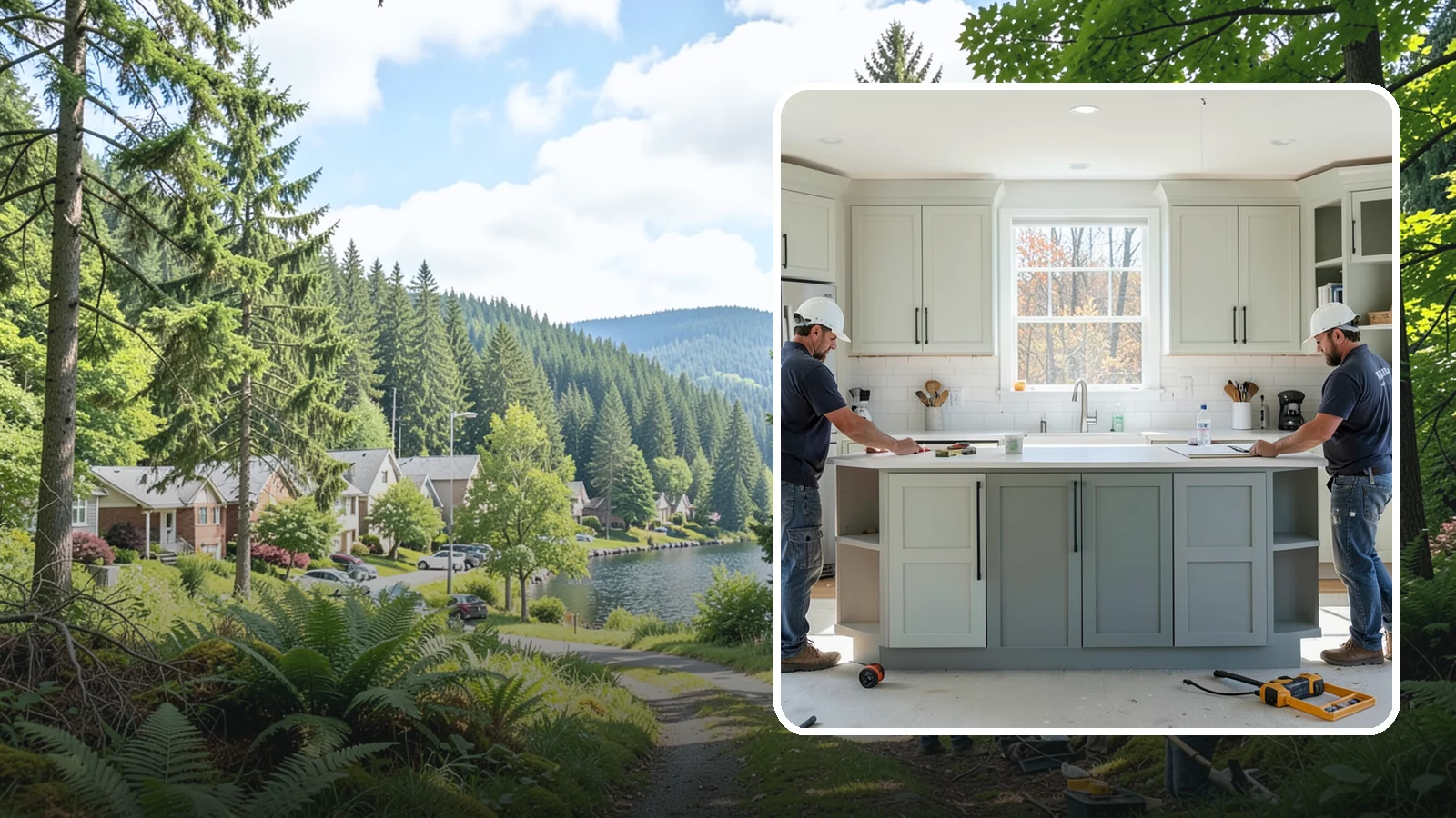 Two-Tone Cabinet Installation in Lake Forest Park, King County, WA - Installing cabinetry in two coordinated colors or finishes to create depth and visual interest.