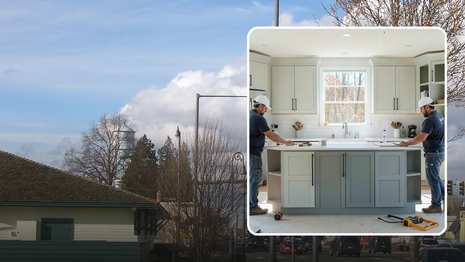 Two-Tone Cabinet Installation in Marysville, Snohomish County, WA - Installing cabinetry in two coordinated colors or finishes to create depth and visual interest.