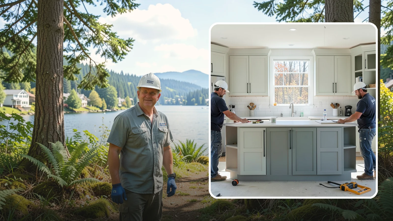 Two-Tone Cabinet Installation in Milton, King County, WA - Installing cabinetry in two coordinated colors or finishes to create depth and visual interest.