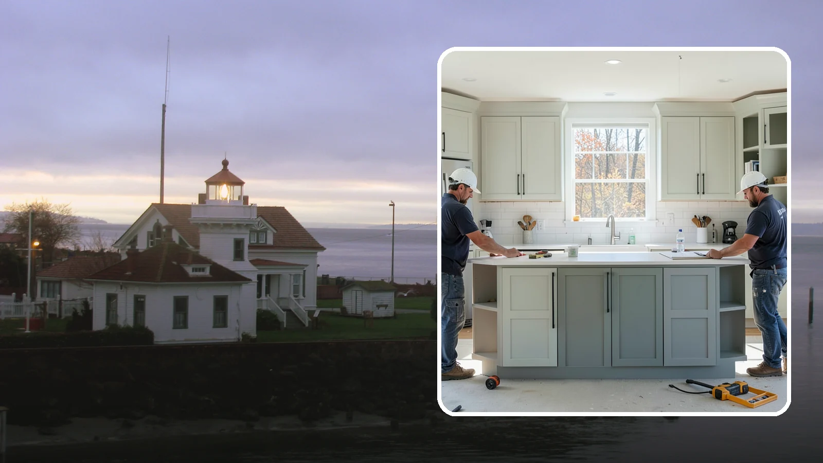 Two-Tone Cabinet Installation in Mukilteo, Snohomish County, WA - Installing cabinetry in two coordinated colors or finishes to create depth and visual interest.