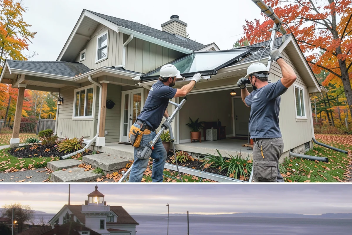 Two-Tone Cabinet Installation in Mukilteo, Snohomish County, WA - Two-tone installation fits any season and readies a stylish kitchen for holiday hosting when done in fall.