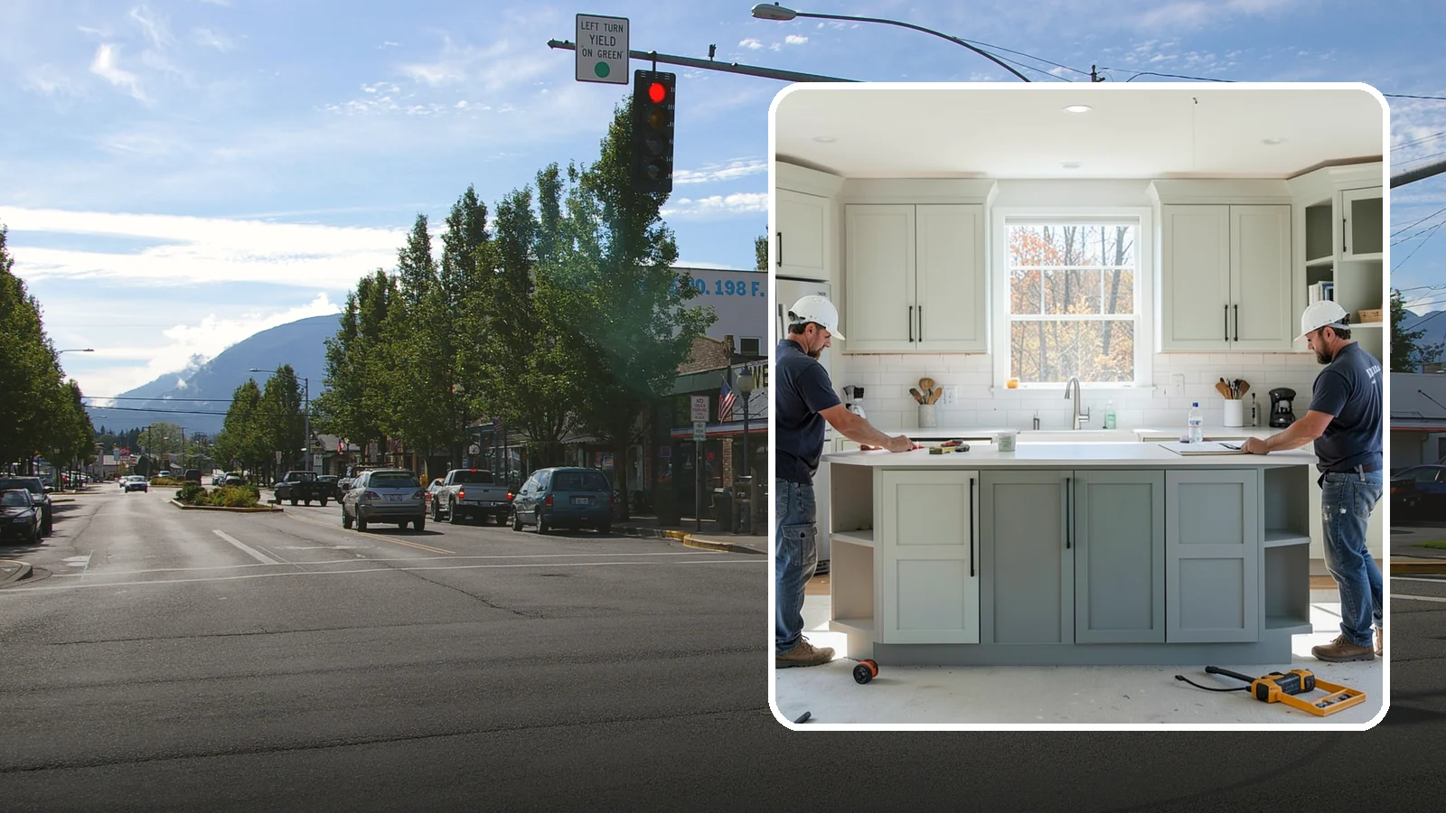 Two-Tone Cabinet Installation in North Bend, King County, WA - Installing cabinetry in two coordinated colors or finishes to create depth and visual interest.