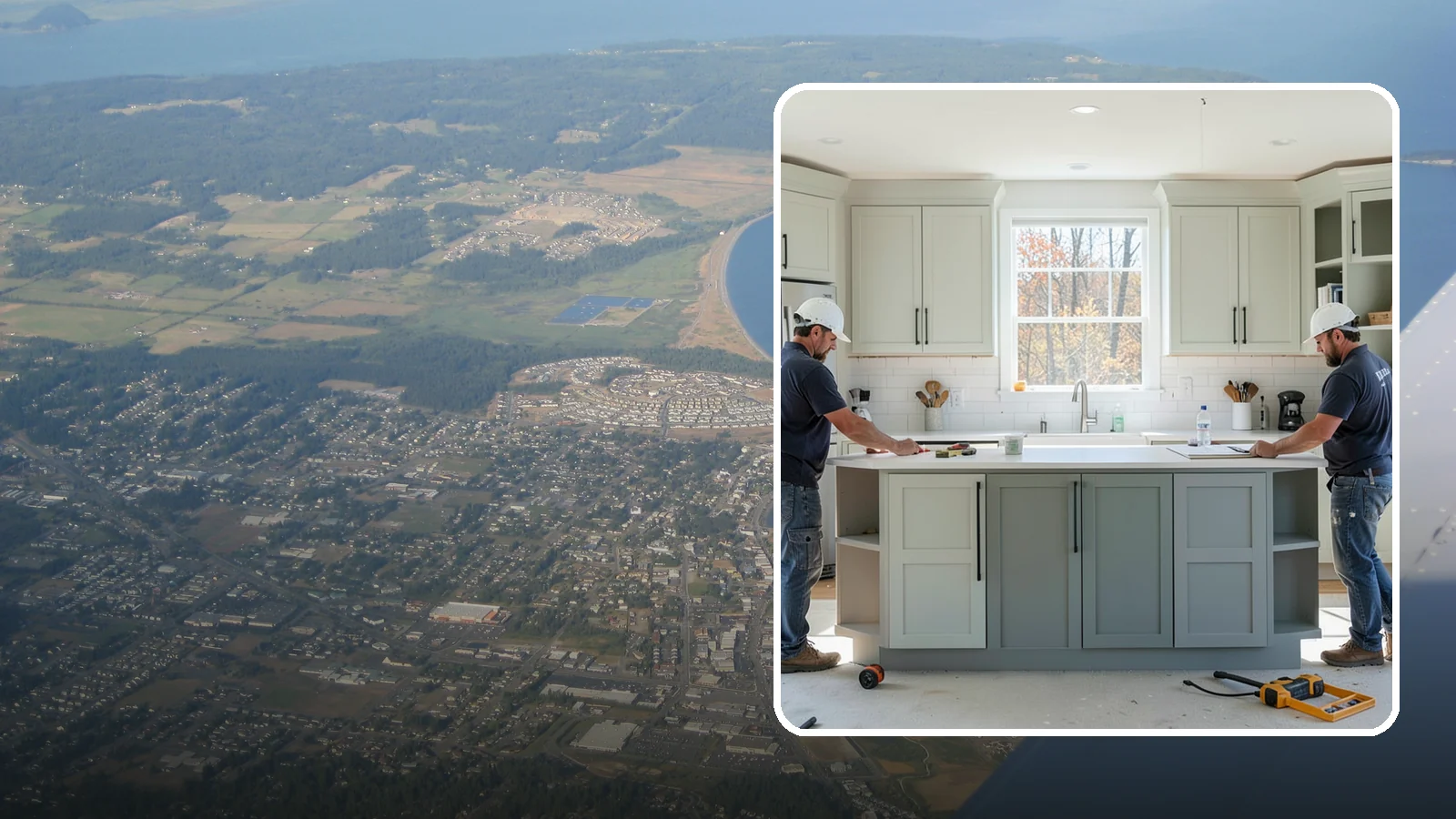 Two-Tone Cabinet Installation in Oak Harbor, Island County, WA - Installing cabinetry in two coordinated colors or finishes to create depth and visual interest.