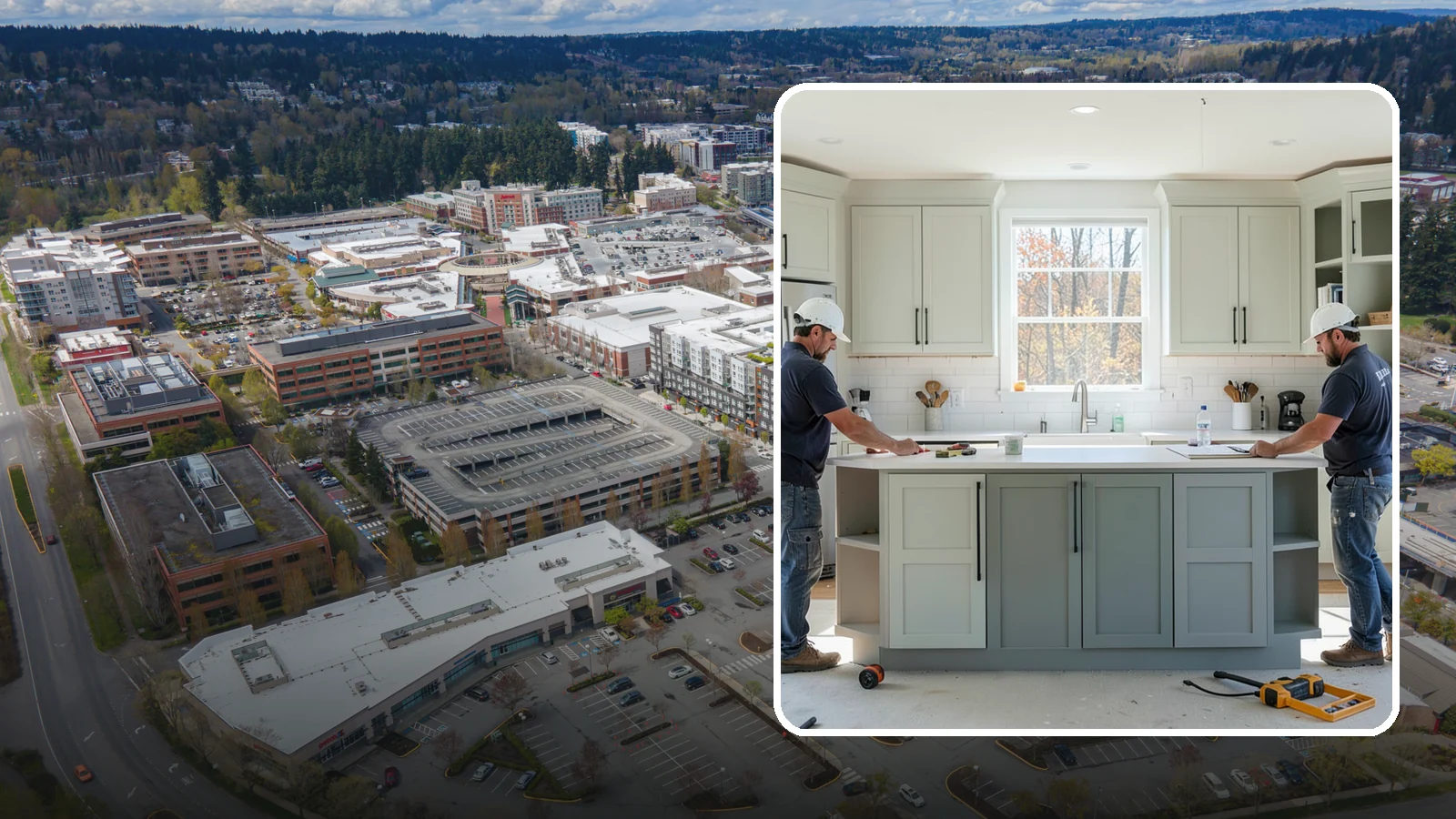 Two-Tone Cabinet Installation in Redmond, King County, WA - Installing cabinetry in two coordinated colors or finishes to create depth and visual interest.