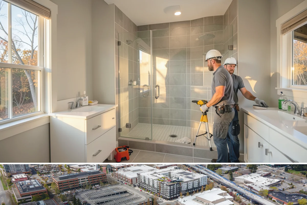 Two-Tone Cabinet Installation in Redmond, King County, WA - Two-tone installation fits any season and readies a stylish kitchen for holiday hosting when done in fall.