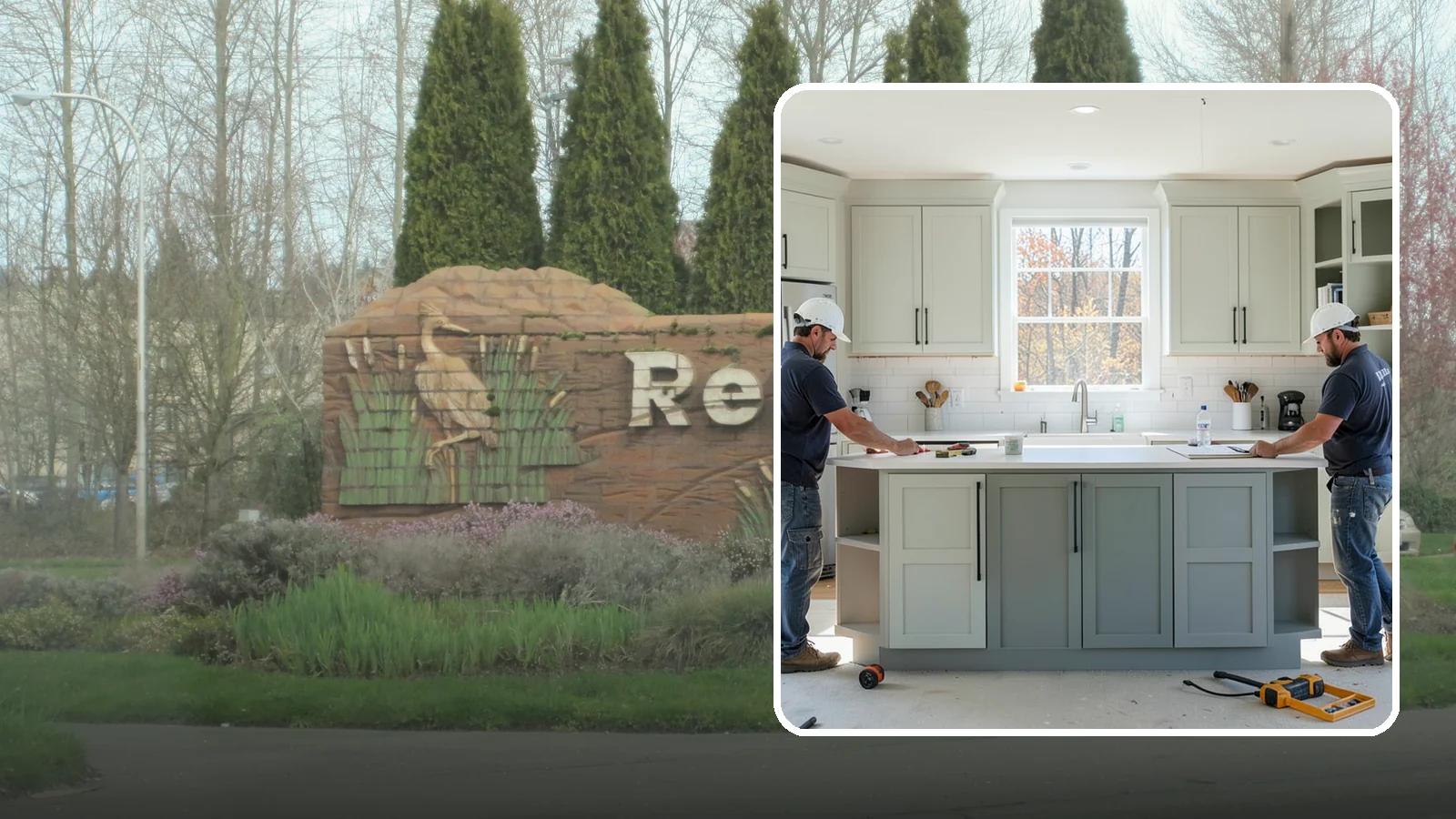 Two-Tone Cabinet Installation in Renton, King County, WA - Installing cabinetry in two coordinated colors or finishes to create depth and visual interest.