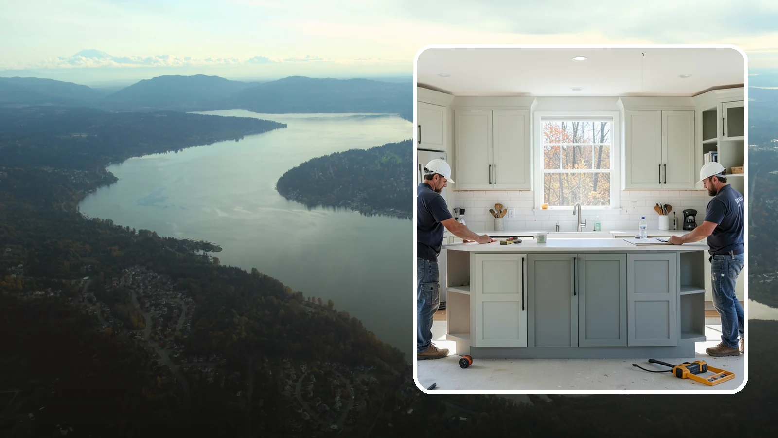 Two-Tone Cabinet Installation in Sammamish, King County, WA - Installing cabinetry in two coordinated colors or finishes to create depth and visual interest.