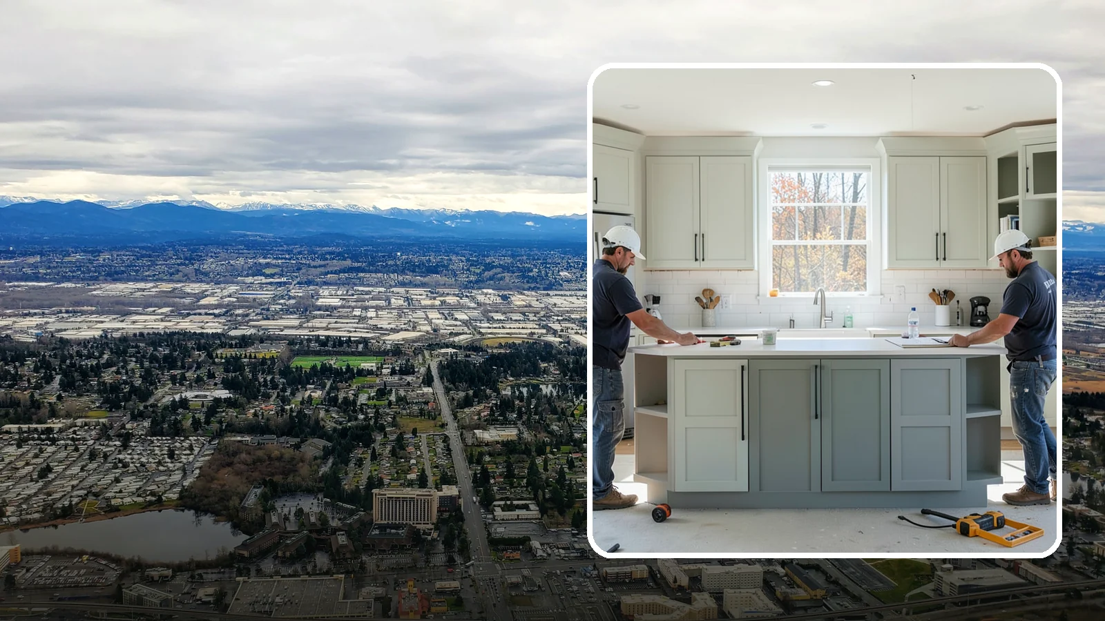 Two-Tone Cabinet Installation in SeaTac, King County, WA - Installing cabinetry in two coordinated colors or finishes to create depth and visual interest.