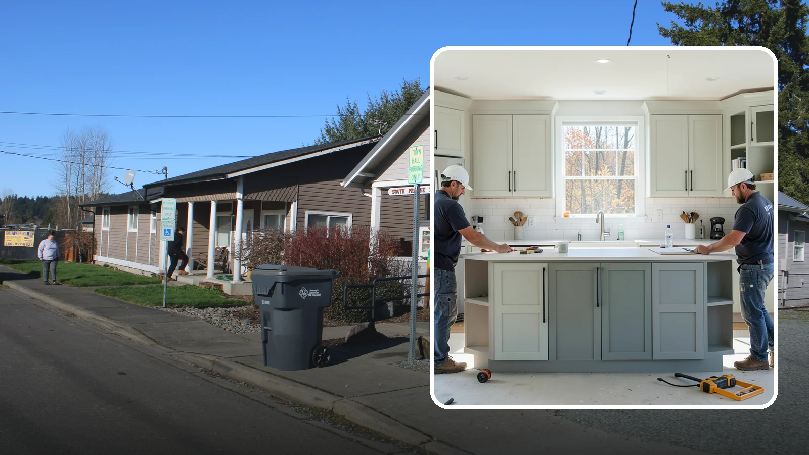 Two-Tone Cabinet Installation in South Prairie, Pierce County, WA - Installing cabinetry in two coordinated colors or finishes to create depth and visual interest.