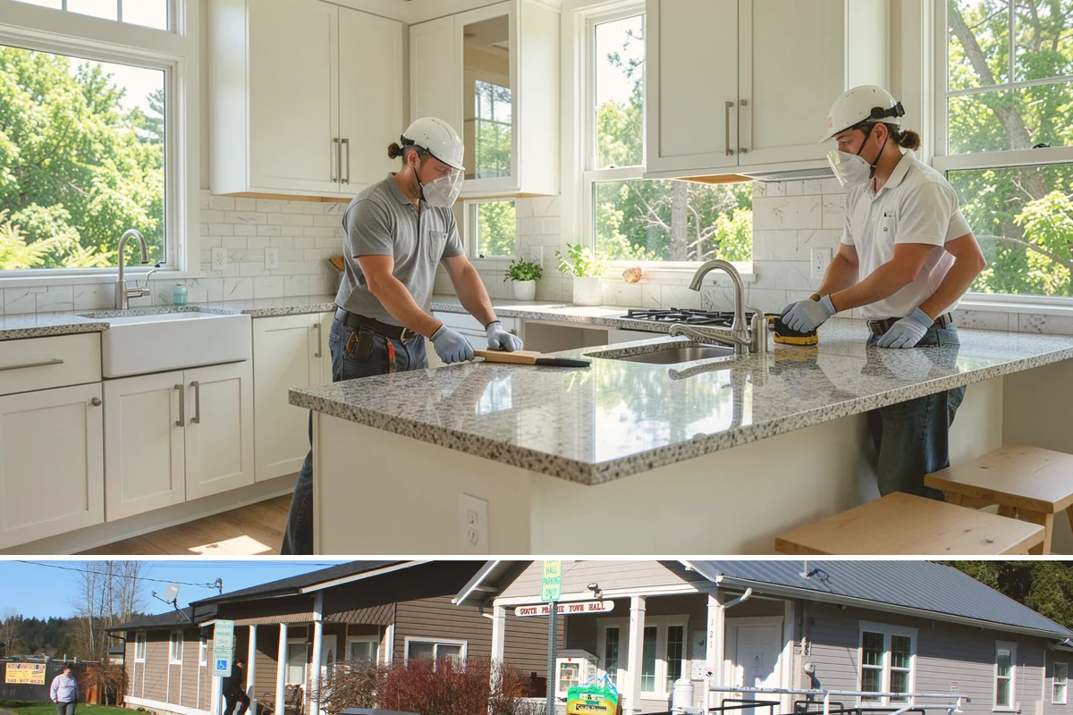 Two-Tone Cabinet Installation in South Prairie, Pierce County, WA - Two-tone installation fits any season and readies a stylish kitchen for holiday hosting when done in fall.