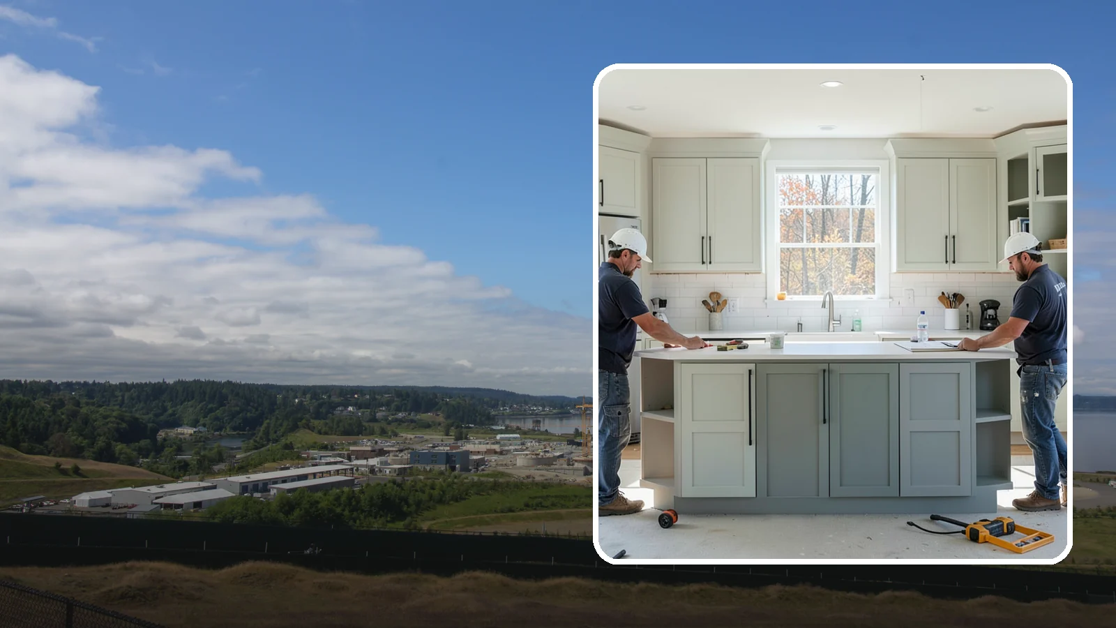 Two-Tone Cabinet Installation in University Place, Pierce County, WA - Installing cabinetry in two coordinated colors or finishes to create depth and visual interest.