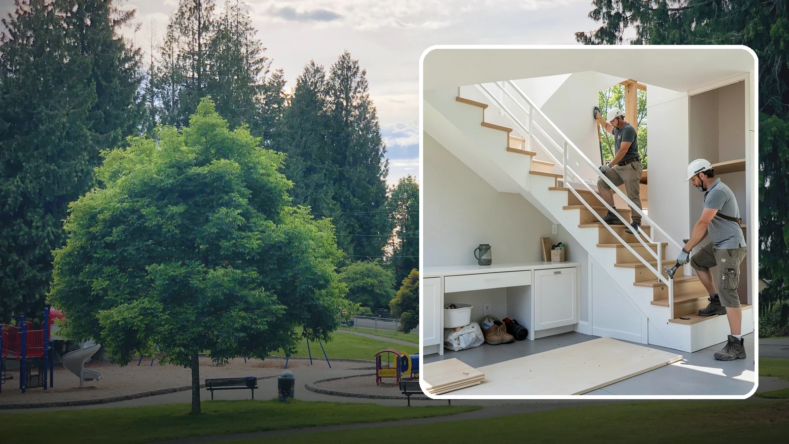 Under-Stair Storage in Bonney Lake, Pierce County, WA - We convert unused under-stair space into smart drawers, cabinets, or a tucked-away closet.