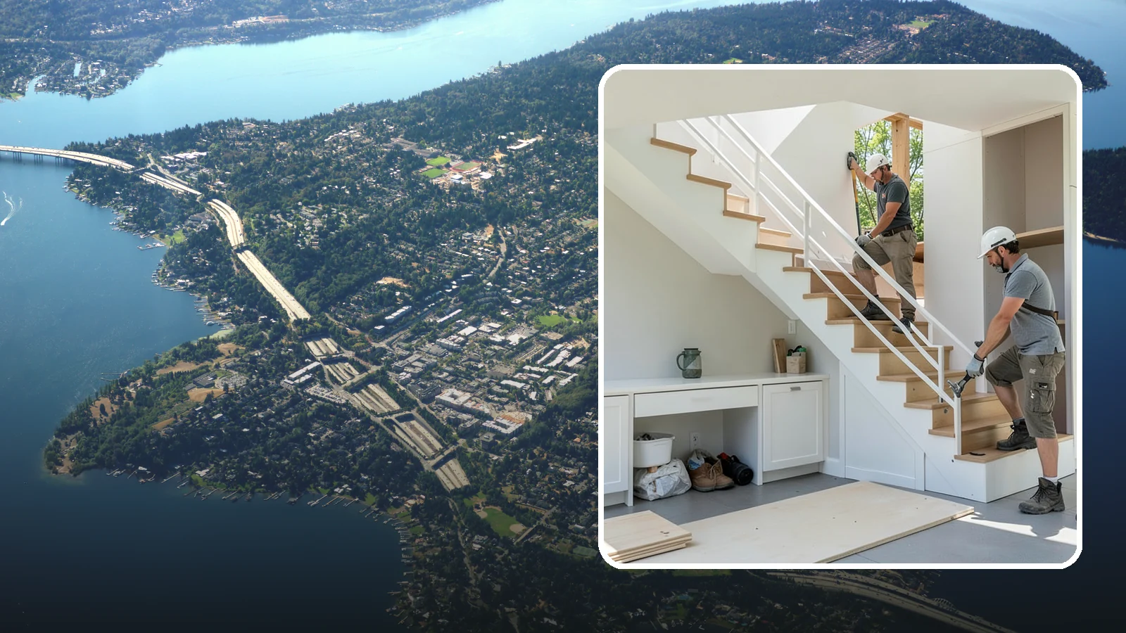 Under-Stair Storage in Mercer Island, King County, WA - We convert unused under-stair space into smart drawers, cabinets, or a tucked-away closet.