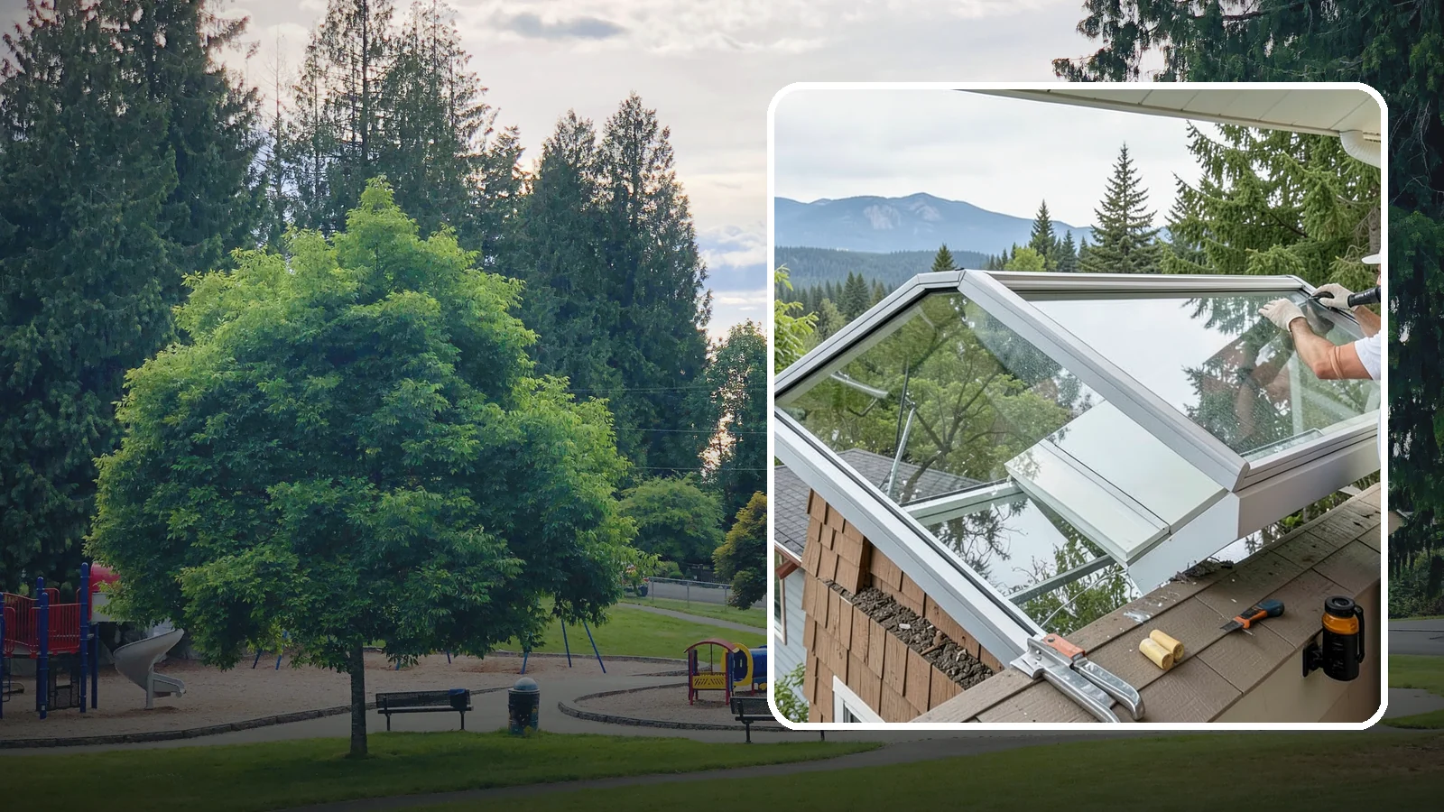 Venting Skylight Installation in Bonney Lake, Pierce County, WA - Operable skylights that add natural light and release heat and moisture from kitchens and baths.