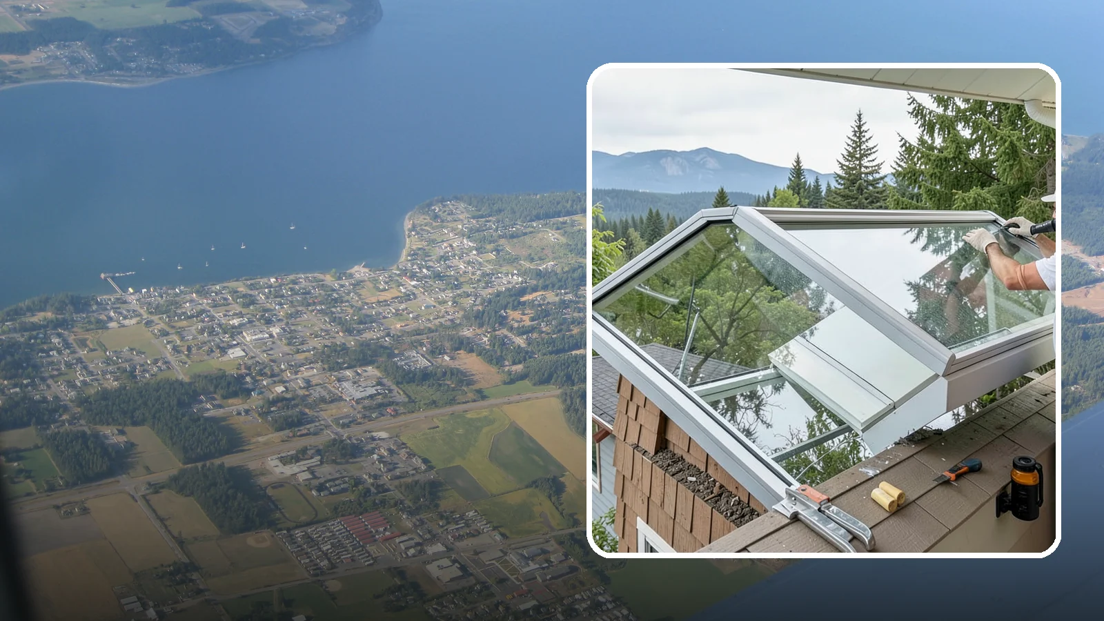 Venting Skylight Installation in Coupeville, Island County, WA - Operable skylights that add natural light and release heat and moisture from kitchens and baths.