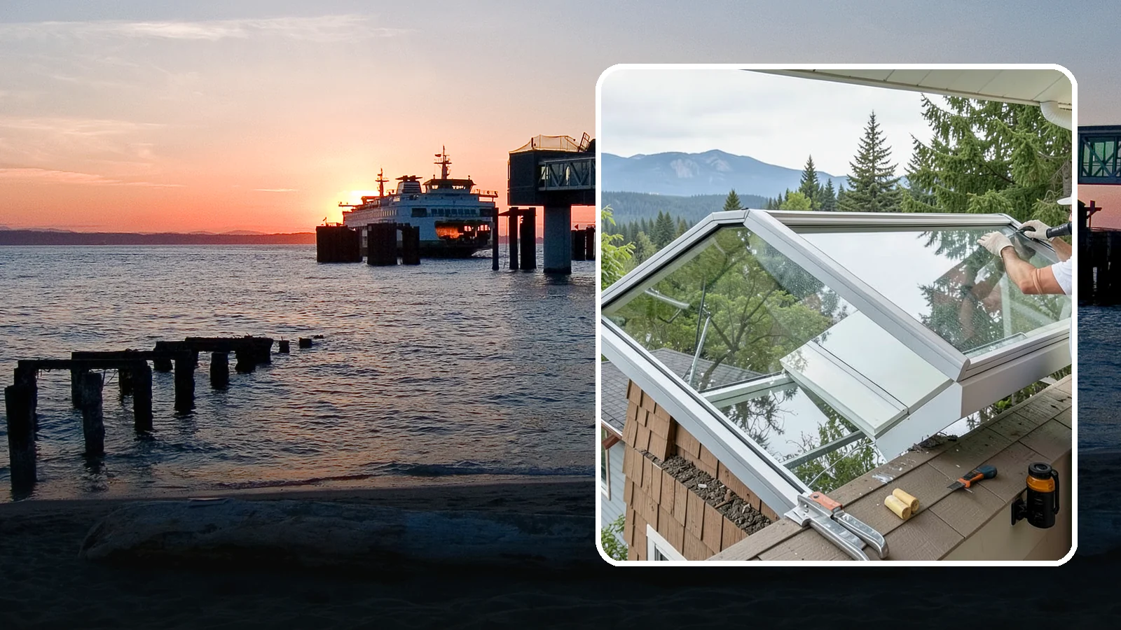 Venting Skylight Installation in Edmonds, Snohomish County, WA - Operable skylights that add natural light and release heat and moisture from kitchens and baths.