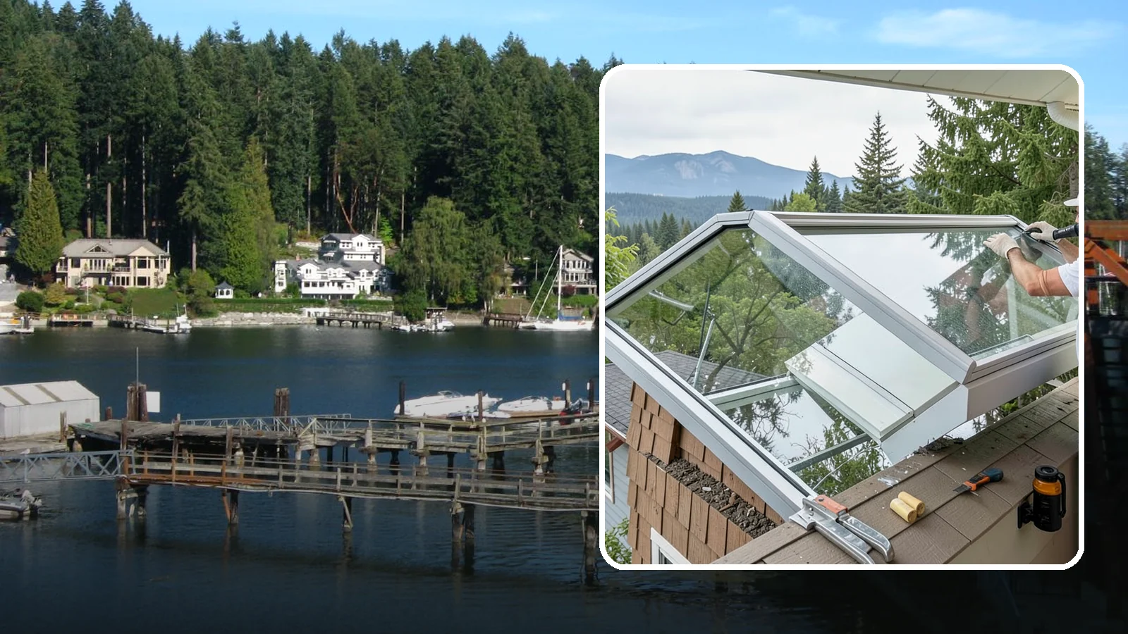 Venting Skylight Installation in Gig Harbor, Pierce County, WA - Operable skylights that add natural light and release heat and moisture from kitchens and baths.