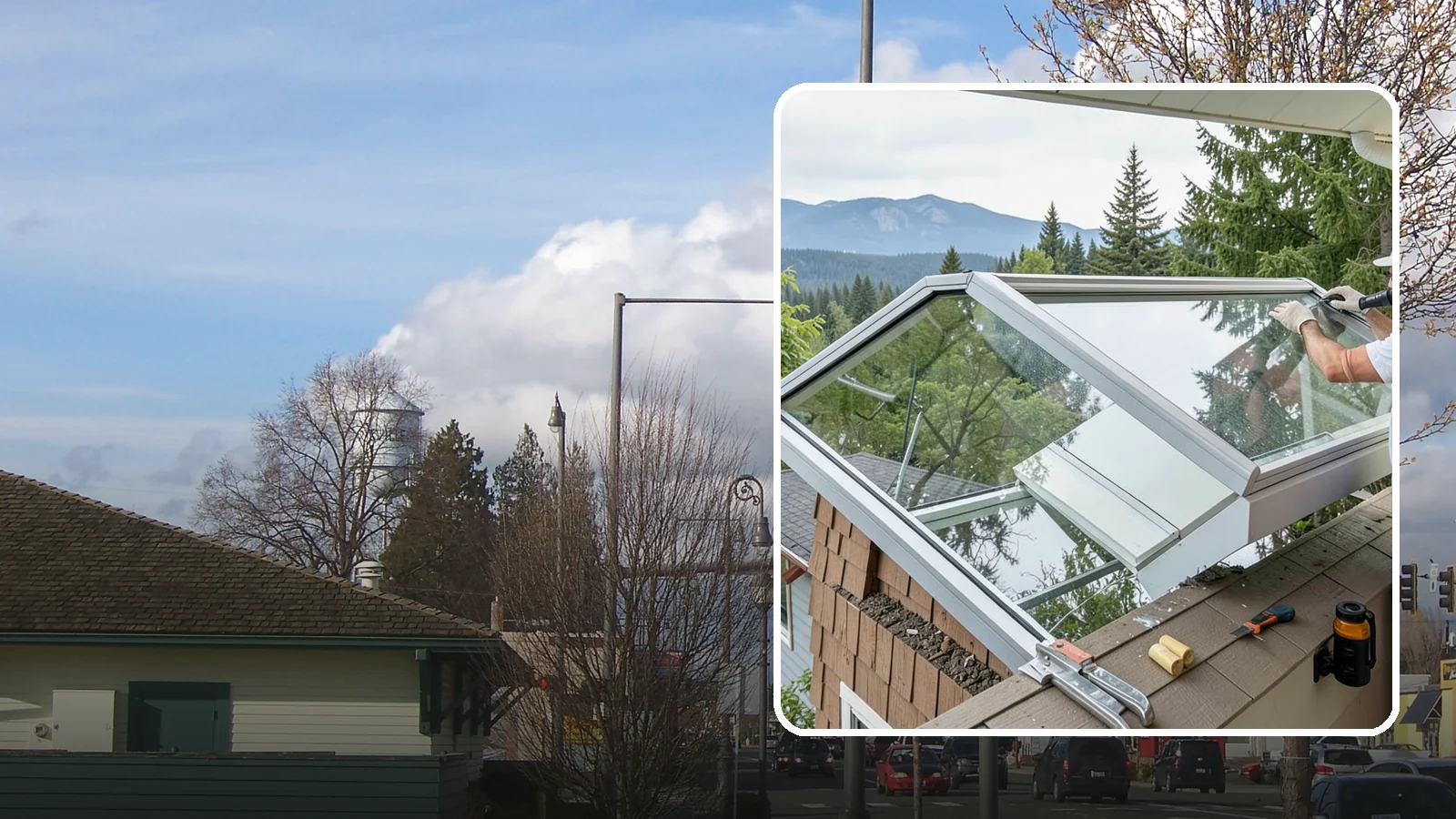 Venting Skylight Installation in Marysville, Snohomish County, WA - Operable skylights that add natural light and release heat and moisture from kitchens and baths.