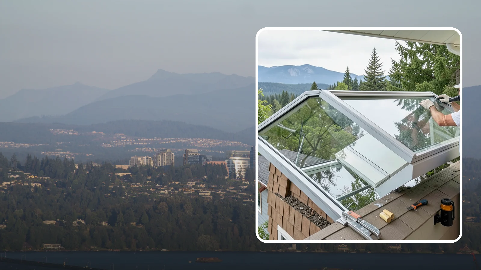 Venting Skylight Installation in Medina, King County, WA - Operable skylights that add natural light and release heat and moisture from kitchens and baths.