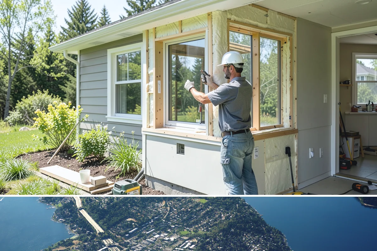 Venting Skylight Installation in Mercer Island, King County, WA - We install venting skylights during dry weather so the opening and flashing stay protected until sealed.