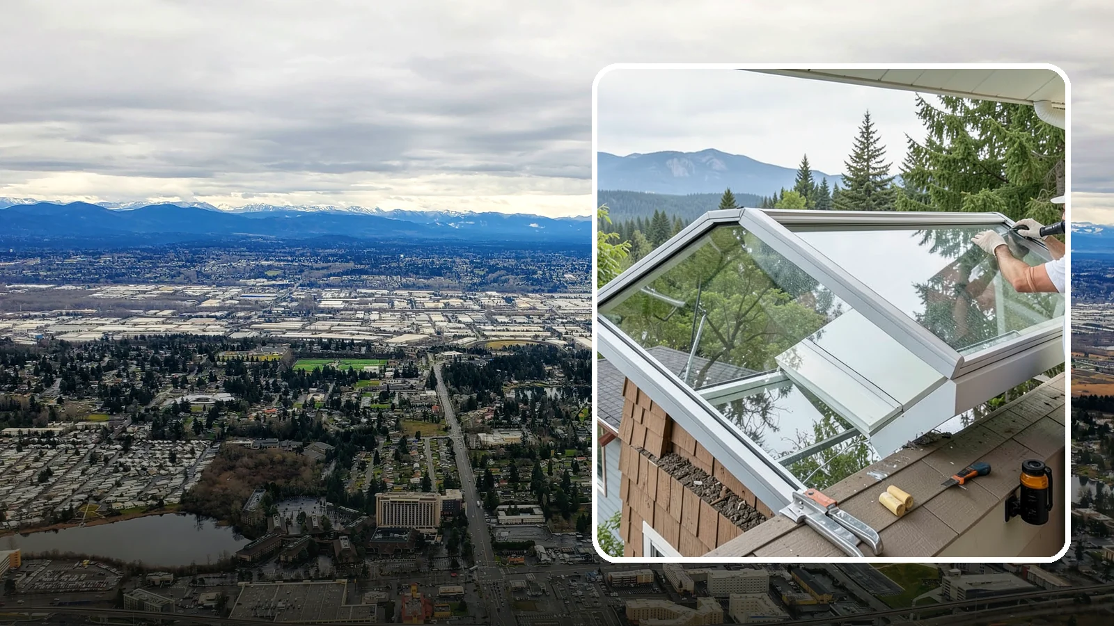 Venting Skylight Installation in SeaTac, King County, WA - Operable skylights that add natural light and release heat and moisture from kitchens and baths.