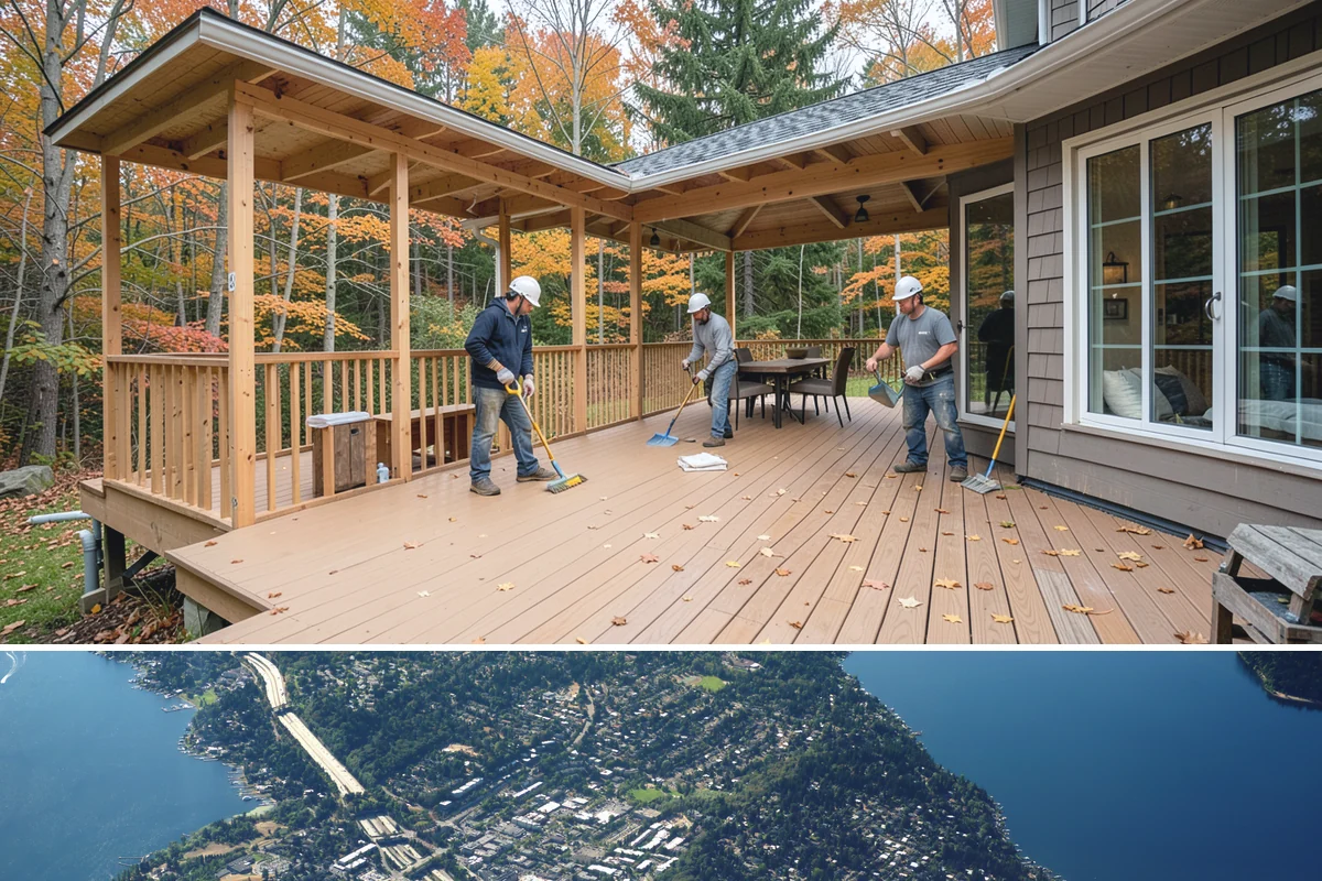 Vinyl Fence Installation in Mercer Island, King County, WA - Summer installation ensures footings set solidly before winter storms test the fence.